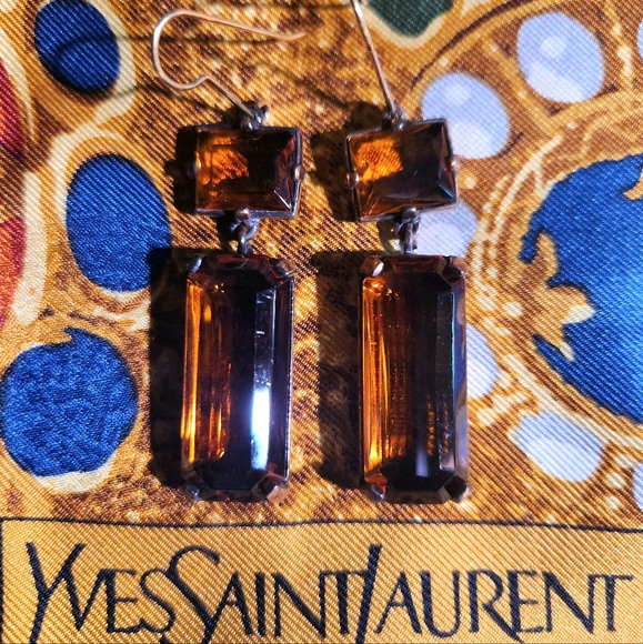 YSL 🇫🇷 Robert Goossens' PRISM cut earrings!!! Vintage *RARE FIND* - Picture 1 of 12